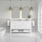 James Martin Vanities Breckenridge 60 in. Double Vanity, Bright White, w/ 3 CM White Zeus Quartz Top 330-V60D-BW-3WZ - alternate 5