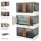 Home-Complete Set of 3 Collapsible Storage Bins 8.4 Gal Capacity Organizers with Lids, Double Doors, and Wheels ST-CLPBIN-LRG3 - alternate 3