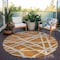 Homeroots 8' Copper And Beige Round Geometric Washable Indoor Outdoor Area Rug 600434 - alternate 6