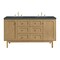 James Martin Vanities Laurent 60 in. Double Vanity, Light Natural Oak, w/ 3 CM Charcoal Soapstone Quartz Top 545-V60D-LNO-3CSP - alternate 1
