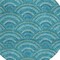 Homeroots 8' Teal Blue Fern Green And Ivory Round Geometric Washable Indoor Outdoor Area Rug 615238 - alternate 8