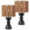 Jonathan Y Sherry 22" Bohemian Coastal Hourglass Totem Resin w/Hand-Woven Paper Rope Drum Shade LED Table, 2PK JYL5513C-SET2 - alternate 1
