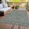 Homeroots 9' X 12' Teal Blue Beige And Taupe Floral Washable Indoor Outdoor Area Rug 582312 - alternate 8