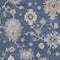 Homeroots 9' X 12' Navy Blue Beige And Gray Floral Washable Indoor Outdoor Area Rug 606168 - alternate 9
