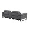 Homeroots 90in Dark Gray and Black Italian Leather Power Reclining Loveseat With Storage 720565 - alternate 6