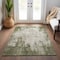 Homeroots 3' X 5' Olive Green And Ivory Abstract Washable Indoor Outdoor Area Rug 612334 - alternate 8