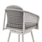 Armen Living Rhodes Outdoor Patio Swivel Bar Stool in Aluminum with Light Gray Rope and Cushions LCRHBALGRY30 - alternate 5