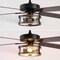 Jonathan Y Joanna 52" 2-Light Rustic Industrial Iron/Wood/Seeded Glass Mobile-App/Remote-Controlled LED Ceiling JYL9611A - alternate 9