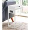 Homeroots 26" Silver Metallic and White Veneer End Table with Drawer 544066 - alternate 6