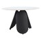 Homeroots 48" White and Black Faux Marble and Steel Pedestal Base Round Top Dining Table 564987 - alternate 1