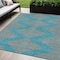 Homeroots 5' X 8' Teal Blue And Pink Geometric Washable Indoor Outdoor Area Rug 598789 - alternate 1