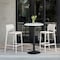 Homeroots Set of Four 30" White Faux Rattan Heavy Duty Plastic Low Back Outdoor Bar Height Chairs 565349 - alternate 5