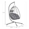 Leisuremod Summit Foldable Egg Swing Chair with Iron Stand, UV-Resistant Wicker, Weatherproof SSCBL-35CH - alternate 8