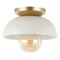 Jonathan Y Paulina 8.5" 1-Light Classic Industrial Iron LED Flush Mount, White/Gold Painting JYL1327B - alternate 8