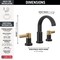 Delta Albion Two Handle Widespread Bathroom Faucet Matte Black / Champagne Bronze 35855LF-GZ - alternate 5