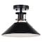 Vaxcel Canton 11.5-in W Black Farmhouse Semi Flush Mount Ceiling Light C0270 - alternate 1