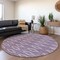 Homeroots 8' Purple Gray And Ivory Round Geometric Washable Indoor Outdoor Area Rug 599660 - alternate 5