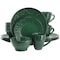 Elama Malibu Sea Glass 16-Piece Dinnerware Set in Dark Green ELM-MALIBU-SEA-GLASS - alternate 1