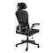 Elama High Back Adjustable Mesh and Fabric Office Chair in Black and Gray with Adjustable Head Rest ELM-F-931B - alternate 4