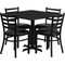 Flash Furniture Square Laminate Table, 36" W, 36" L, 30" H, Laminate Top, Wood Grain HDBF1013-GG - alternate 1