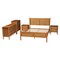 Baxton Studio Jenn Golden Brown Wood Japandi 5-Piece Queen Size Bedroom Set with Distressed-Finished Rattan 253-13897-13946-13946-13947-13948-ZORO - alternate 7