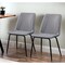 Homeroots Set of Two Gray and Black Upholstered Faux Leather Dining Side Chairs 535352 - alternate 1
