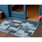 Homeroots 3' X 5' Sky Blue Denim Blue And Gray Geometric Washable Indoor Outdoor Area Rug 613235 - alternate 1