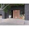 Vdomdoors Front Exterior Prehung Aluminum Double Doors Ronex1055 Teak 1 Sidelight Mirrored Clear Glass Entry RONEX1055DEXD-OAK-W72+12xH80-LH-O - alternate 3