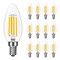 Luxrite 8W LED Candelabra Bulb, 75W Equivalent, E12 Base, 1000 Lumens, 3000K Soft White, Dimmable, 12PK LR21711 - alternate 1