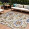 Homeroots 6' X 9' Ivory And Blue Indoor Outdoor Area Rug 527612 - alternate 1