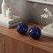 Homeroots Set of Two Blue Aluminum Hand Painted Decorative Orbs, 2PK 722454 - alternate 3