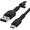 Belkin FLEX USB-A/USB-C SILICONE CBL F SILICONE CABLE SUPPORTS FAST CHA CAB008BT2MBK - alternate 1
