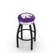 Holland Bar Stool Co 30" Blk Wrinkle Kansas State Swivel Bar Stool, Chrome Ring L8B3C30KnsasS - alternate 1