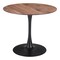 Homeroots 35" Natural and Black Wood and Steel Pedestal Base Round Top Dining Table 602239 - alternate 1
