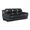 Homeroots 85" Black Top Grain Leather Solid Wood Sofa 720442 - alternate 6