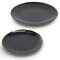 Elama 150 Piece Disposable Plastic Dinnerware Party Set for 25 Guests in Black with Gold Trim 750123351M - alternate 7