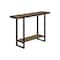 Homeroots 47" Brown and Black Wood and Metal Distressed Sled Console Table With Shelf 489744 - alternate 9