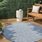 Jonathan Y Zolak Berber Stripe Geometric Blue/Ivory 8 ft Round Indoor/Outdoor Area Rug SMB124C-8R - alternate 1