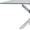 Homeroots 63" Clear And Silver Glass And Stainless Steel Pedestal Base Dining Table 283186 - alternate 5