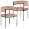Leisuremod Cyril Collection Modern Chair in Light Brown Velvet, 2PK CDC22LBR2 - alternate 1