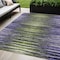 Homeroots 5' X 8' Purple Lilac And Lavender Striped Washable Indoor Outdoor Area Rug 577993 - alternate 1