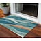 Homeroots 3' X 5' Teal Blue Copper And Ivory Abstract Washable Indoor Outdoor Area Rug 601008 - alternate 1