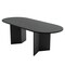 Homeroots 79" Black Solid Wood Sled Base Oval Dining Table 712192 - alternate 1