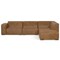 Homeroots 116" Brown Leather Wood Sofa With Ottoman 641054 - alternate 1