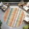 Homeroots 8' Peach Ivory And Orange Round Plaid Washable Indoor Outdoor Area Rug 613983 - alternate 7