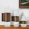 Homeroots Set of Three Clear and Bronze Hammered Cylinder Metal and Glass Table Vase, 3PK 530273 - alternate 3