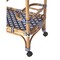 Homeroots 35in Navy Blue White And Natural Rolling Rattan Bar Cart 388948 - alternate 8