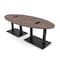 Skutchi Designs Oval Conference Table With Power, 48 in W, 96 in L, Brown HAR-OVL-48X96-DOU.BK-H3041-EBLK - alternate 1