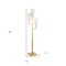 Homeroots 69" Brass Three Light Torchiere Floor Lamp With White Frosted Glass Rectangular Shade 523556 - alternate 6