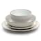 Elama Countess 16 Piece Embossed Double Bowl Stoneware Dinnerware Set in Ivory EL-COUNTESS - alternate 9